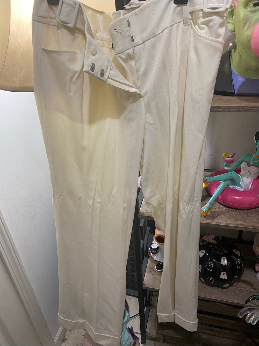Lane Bryant Cream High-Rise Wide-Leg Trousers
